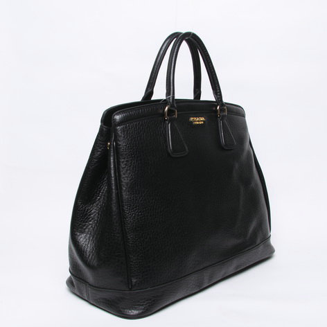 2014 Prada original grainy calfskin tote bag BN2440 black - Click Image to Close